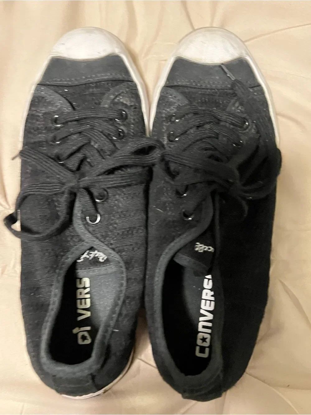Converse Jack Purcell Black Low-Top Canvas Sneakers with White Toe